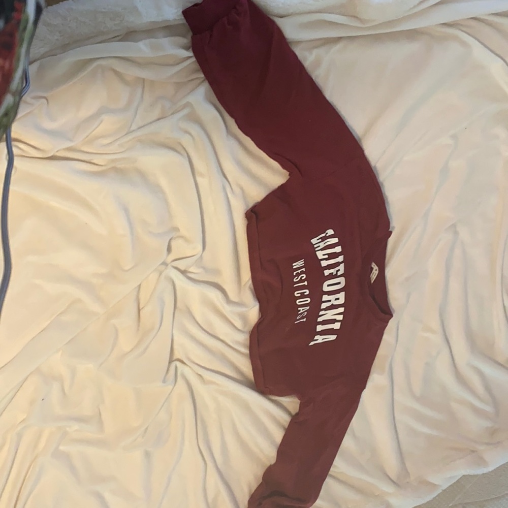 California west coast red crop top sweater
